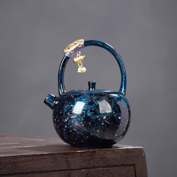 大漆茶壺德化白瓷提樑壺